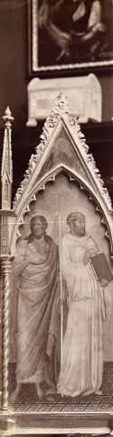 Anonimo — Maestro del 1416 - sec. XV - San Giovanni Battista, san Bernardo — particolare, scomparto di sinistra
